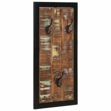 Стенна закачалка, масивна регенерирана дървесина, многоцветна, 40 x 2 x 80 см