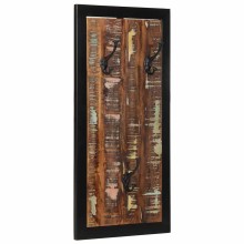 Стенна закачалка, масивна регенерирана дървесина, многоцветна, 40 x 2 x 80 см