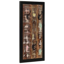 Стенна закачалка, масивна регенерирана дървесина, многоцветна, 40 x 2 x 80 см