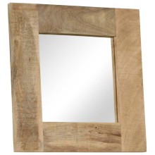 Стенно огледало от масивно мангово дърво 50 x 50 см