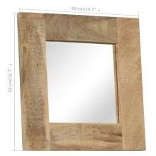 Стенно огледало от масивно мангово дърво 50 x 50 см