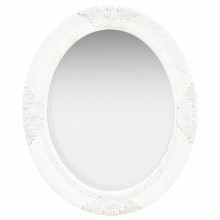 Стенно огледало с бяла барокова рамка от масивно дърво 50 x 60 см