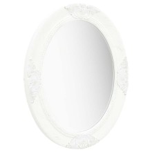 Стенно огледало с бяла барокова рамка от масивно дърво 50 x 60 см