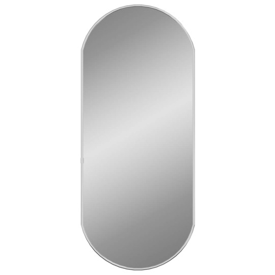 Стенно овално огледало с фина сребриста рамка 70 x 30 см