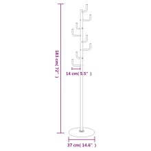 Стояща закачалка HOOK, бяла, ⌀ 37 см, височина 183 см