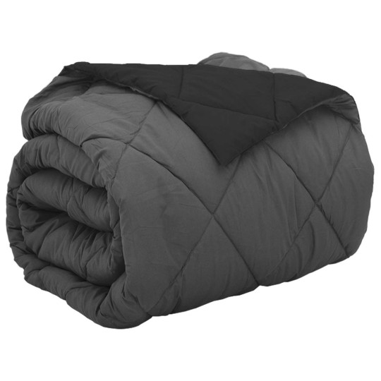 Зимна двулицева олекотена завивка Color Comfort с полиестерен пълнеж, 300 г/м², в черно и антрацит