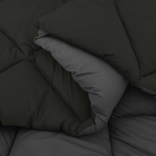 Зимна двулицева олекотена завивка Color Comfort с полиестерен пълнеж, 300 г/м², в черно и антрацит