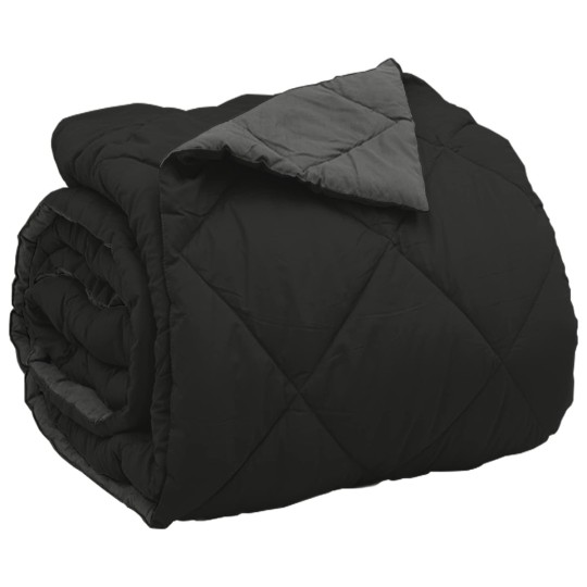Зимна двулицева олекотена завивка Color Comfort с полиестерен пълнеж, 300 г/м², в черно и антрацит