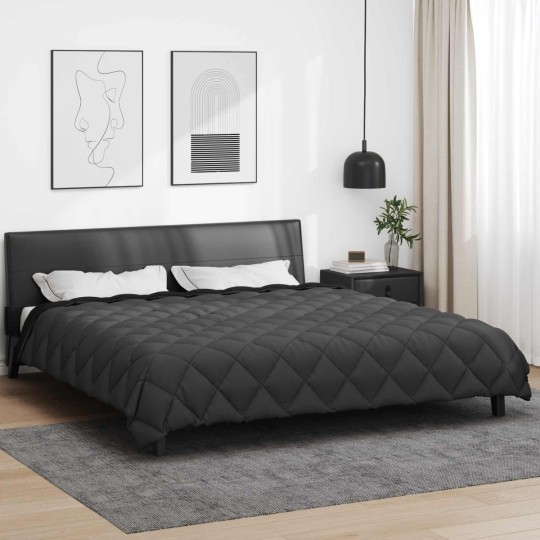 Зимна двуцветна олекотена завивка Color Arctic с полиестерен пълнеж, 450 г/м², в черно и антрацит