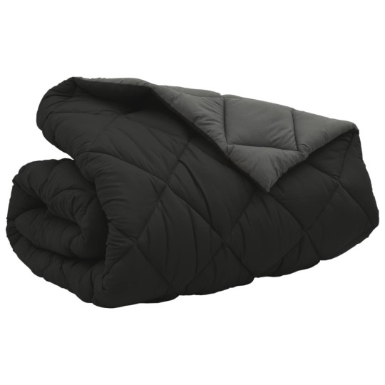 Зимна двуцветна олекотена завивка Color Arctic с полиестерен пълнеж, 450 г/м², в черно и антрацит