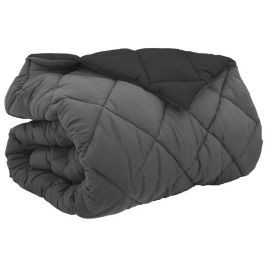 Зимна двуцветна олекотена завивка Color Arctic с полиестерен пълнеж, 450 г/м², в черно и антрацит