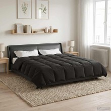 Зимна олекотена завивка Soft Duo Winter от микрофибър, в цвят антрацит