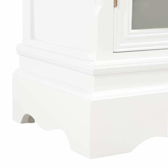 Бюфет от масивна борова дървесина и МДФ, бял, 70 x 28 x 70 см