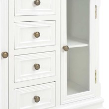 Бюфет от масивна борова дървесина и МДФ, бял, 70 x 28 x 70 см