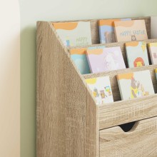 Детска етажерка за книги с чекмедже, с декор дъб сонома, 60 x 29,5 x 69 см