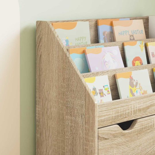 Детска етажерка за книги с чекмедже, с декор дъб сонома, 60 x 29,5 x 69 см