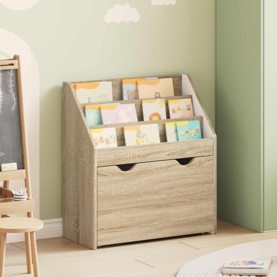 Детска етажерка за книги с чекмедже, с декор дъб сонома, 60 x 29,5 x 69 см