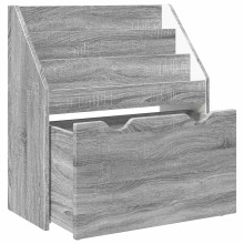 Детска етажерка за книги с чекмедже, с декор сив дъб сонома, 60 x 29,5 x 69 см