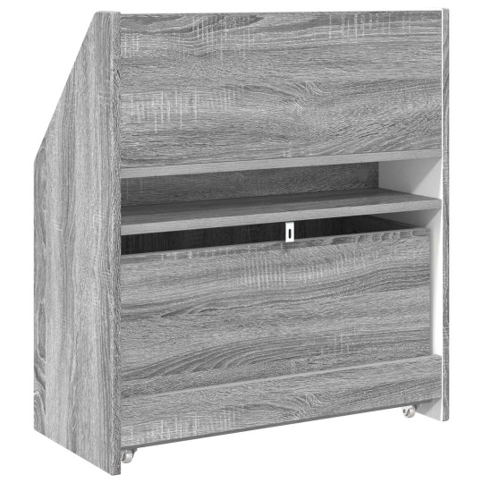 Детска етажерка за книги с чекмедже, с декор сив дъб сонома, 60 x 29,5 x 69 см