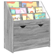Детска етажерка за книги с чекмедже, с декор сив дъб сонома, 60 x 29,5 x 69 см
