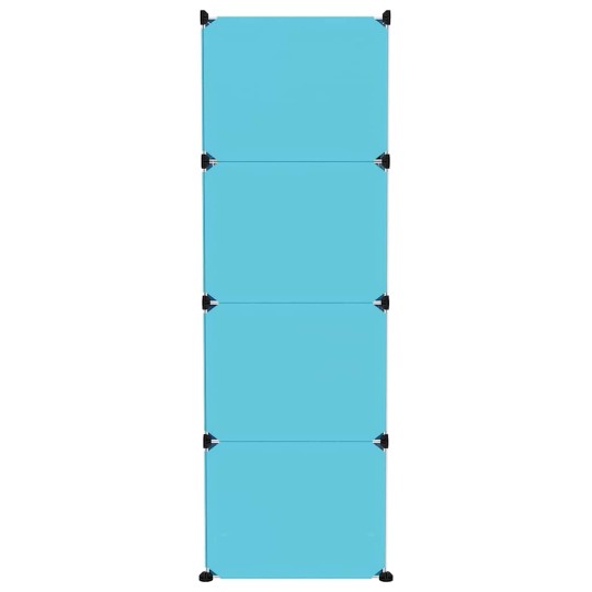 Детски модулен органайзер с 12 отделения, син, 110 x 46,5 x 144 см
