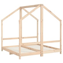 Двойно бебешко легло Монтесори къщичка, 2 x (70x140) см, масивна борова дървесина