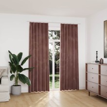 Кадифени завеси в цвят пепел от рози с перделък, 2 бр., 140 x 225 см