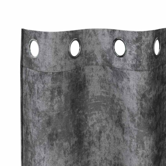 Кадифени завеси в цвят тъмносив с метални халки, 2 бр., 140 x 225 см