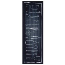 Килим за кухня Culinary Silhouette, черен 180 x 60 cm Кадифе