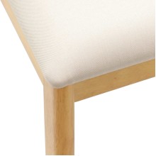 Комплект от 2 трaпезни стола тип кресла в стил Mid-Century Modern от масивно каучуково дърво в натурален цвят и кремаво