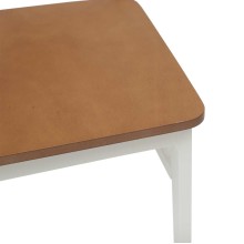 Комплект от 2 трапезни стола в стил Modern Traditional от масивно каучуково дърво в бяло и натур с бежова облегалка