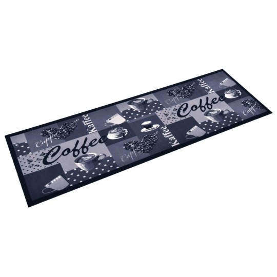 Кухненско килимче Coffee Retro Print, син, 45x150 см