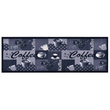Кухненско килимче Coffee Retro Print, син, 45x150 см