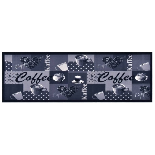 Кухненско килимче Coffee Retro Print, син, 45x150 см
