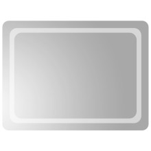 LED стенно огледало за баня с периферна рамка с омекотени ъгли и USB захранване, 60x80 см