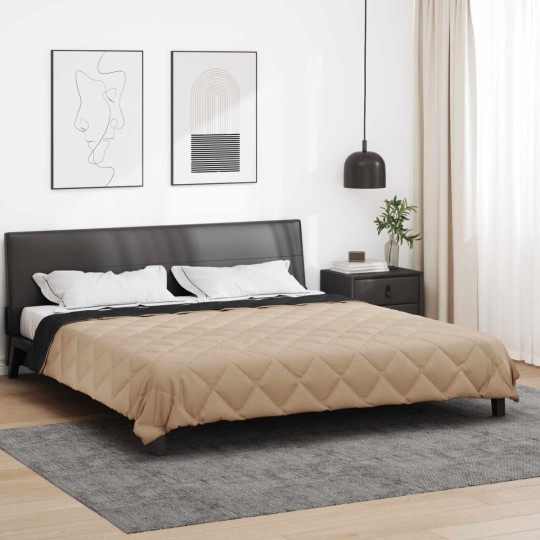 Лятна двулицева олекотена завивка Color Warm с полиестерен пълнеж, 200 г/м², в черно и таупе