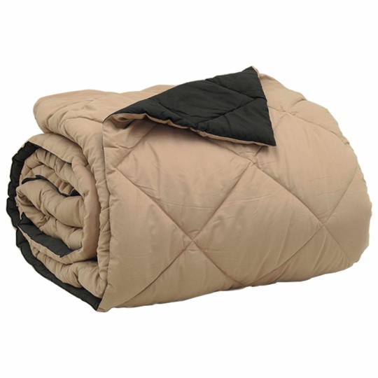 Лятна двулицева олекотена завивка Color Warm с полиестерен пълнеж, 200 г/м², в черно и таупе