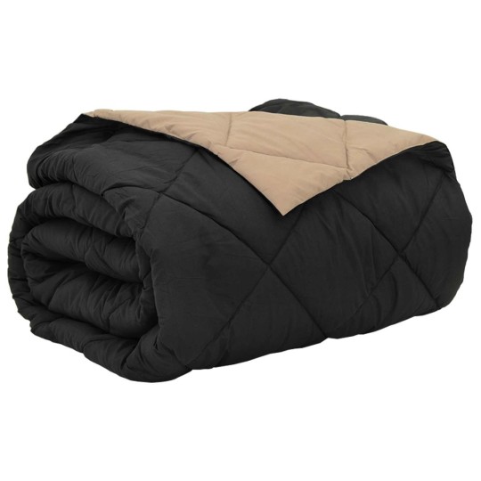 Лятна двулицева олекотена завивка Color Warm с полиестерен пълнеж, 200 г/м², в черно и таупе