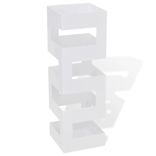Метална поставка за чадъри BLOCK, бяла, 15,5 x 15,5 x 48,5 см