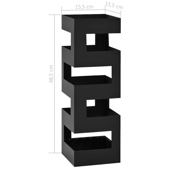 Метална поставка за чадъри BLOCK, черна, 15,5 x 15,5 x 48,5 см