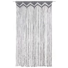 Памучно перде макраме в цвят антрацит за тръбен корниз, 140 x 240 см
