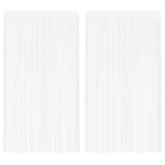 Пердета с ресни в цвят бял за тръбен корниз, 2 бр., 100 x 250 см