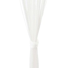Пердета с ресни в цвят бял за тръбен корниз, 2 бр., 100 x 250 см
