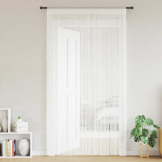 Пердета с ресни в цвят бял за тръбен корниз, 2 бр., 100 x 250 см