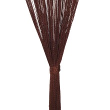 Пердета с ресни в цвят кафяв за тръбен корниз, 2 бр., 100 x 250 см