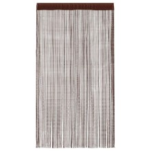 Пердета с ресни в цвят кафяв за тръбен корниз, 2 бр., 100 x 250 см