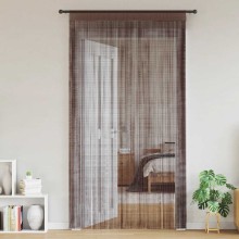 Пердета с ресни в цвят кафяв за тръбен корниз, 2 бр., 100 x 250 см