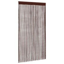 Пердета с ресни в цвят кафяв за тръбен корниз, 2 бр., 100 x 250 см