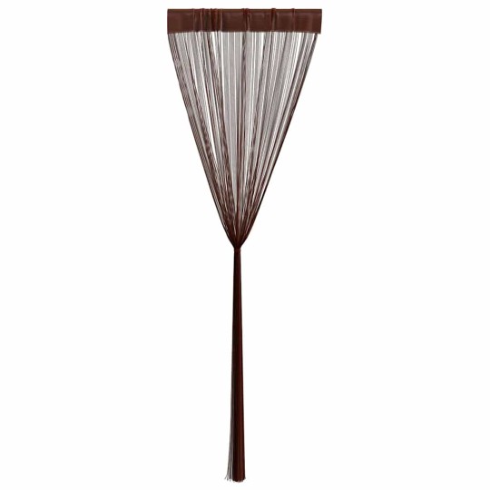 Пердета с ресни в цвят кафяв за тръбен корниз, 2 бр., 100 x 250 см