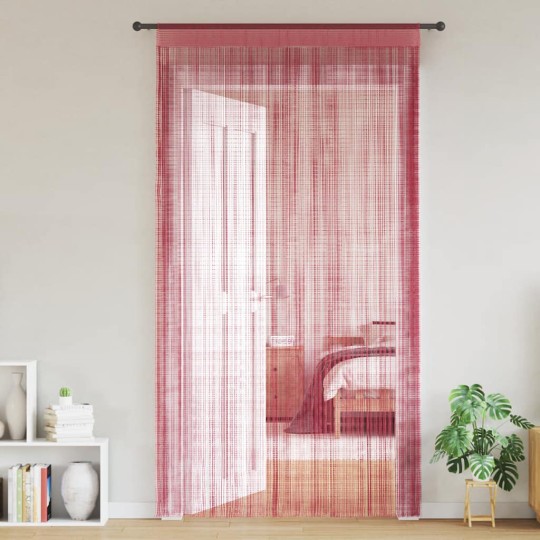 Пердета с ресни в цвят розов за тръбен корниз, 2 бр., 140 x 250 см